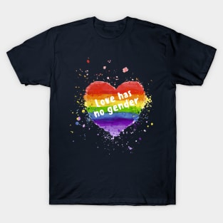 LGBT Rainbow Pride - Love Has No Gender T-Shirt